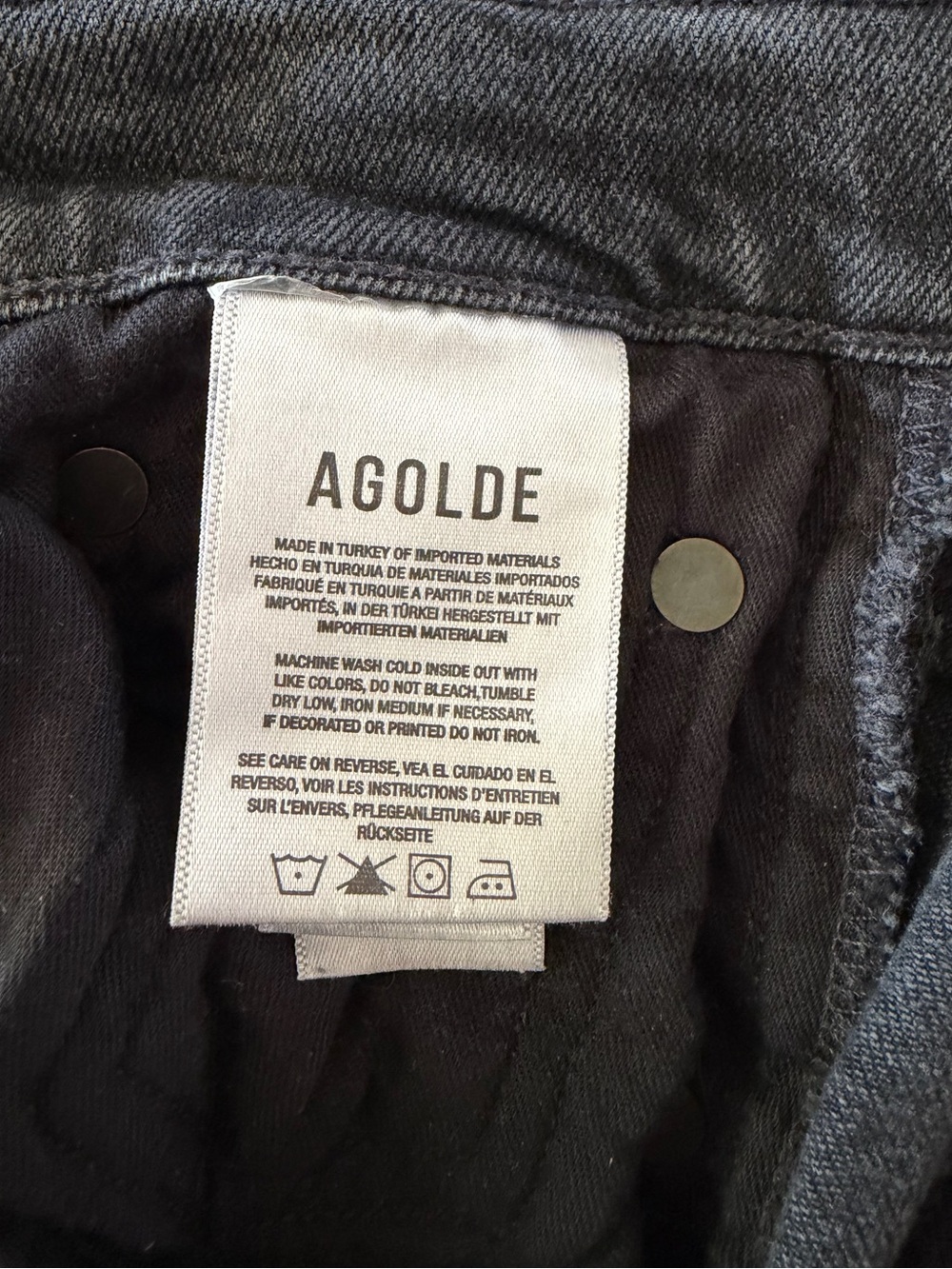 Agolde Riley Crop High Rise Straight Stretch Grey 27 - Picture 13 of 14